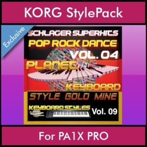 StyleGoldMine By PK Vol. 9  - Dance Pop Rock 4 - 60 Styles / Song Styles for KORG PA1X PRO in STY format