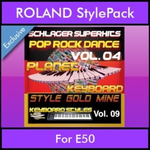 StyleGoldMine By PK Vol. 9  - Dance Pop Rock 4 - 60 Styles / Song Styles for ROLAND E50 in STL format