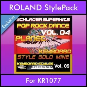 StyleGoldMine By PK Vol. 9  - Dance Pop Rock 4 - 60 Styles / Song Styles for ROLAND KR1077 in STL format