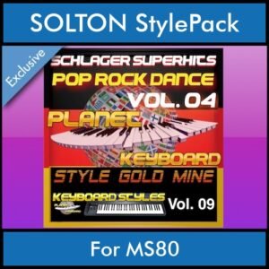 StyleGoldMine By PK Vol. 9  - Dance Pop Rock 4 - 60 Styles / Song Styles for SOLTON MS80 in PAT format