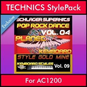 StyleGoldMine By PK Vol. 9  - Dance Pop Rock 4 - 60 Styles / Song Styles for TECHNICS AC1200 in CMP format