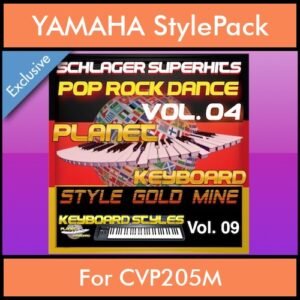 StyleGoldMine By PK Vol. 9  - Dance Pop Rock 4 - 60 Styles / Song Styles for YAMAHA CVP205M in STY format