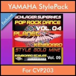 StyleGoldMine By PK Vol. 9  - Dance Pop Rock 4 - 60 Styles / Song Styles for YAMAHA CVP203 in STY format