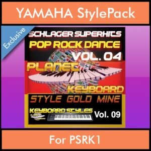 StyleGoldMine By PK Vol. 9  - Dance Pop Rock 4 - 60 Styles / Song Styles for YAMAHA PSRK1 in STY format