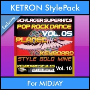 StyleGoldMine By PK Vol. 10  - Dance Pop Rock 5 - 60 Styles / Song Styles for KETRON MIDJAY in PAT format