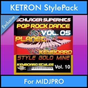 StyleGoldMine By PK Vol. 10  - Dance Pop Rock 5 - 60 Styles / Song Styles for KETRON MIDJPRO in KST format