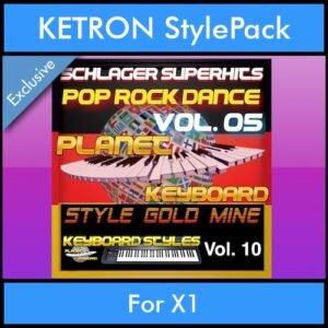 StyleGoldMine By PK Vol. 10  - Dance Pop Rock 5 - 60 Styles / Song Styles for KETRON X1 in PAT format