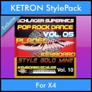 StyleGoldMine By PK Vol. 10  - Dance Pop Rock 5 - 60 Styles / Song Styles for KETRON X4 in PAT format