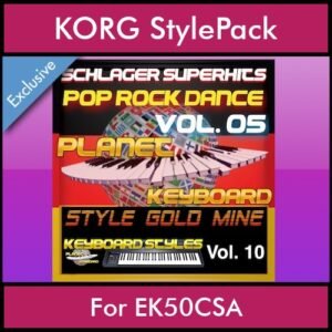 StyleGoldMine By PK Vol. 10  - Dance Pop Rock 5 - 60 Styles / Song Styles for KORG EK50CSA in STY format