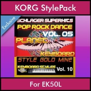 StyleGoldMine By PK Vol. 10  - Dance Pop Rock 5 - 60 Styles / Song Styles for KORG EK50L in STY format