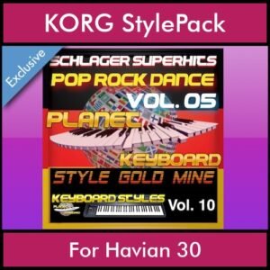 StyleGoldMine By PK Vol. 10  - Dance Pop Rock 5 - 60 Styles / Song Styles for KORG Havian 30 in STY format