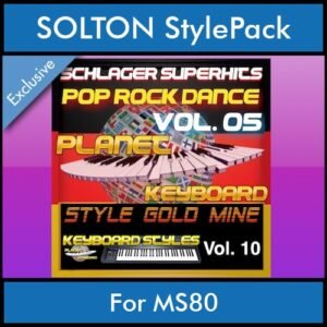 StyleGoldMine By PK Vol. 10  - Dance Pop Rock 5 - 60 Styles / Song Styles for SOLTON MS80 in PAT format