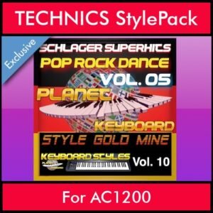 StyleGoldMine By PK Vol. 10  - Dance Pop Rock 5 - 60 Styles / Song Styles for TECHNICS AC1200 in CMP format