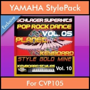 StyleGoldMine By PK Vol. 10  - Dance Pop Rock 5 - 60 Styles / Song Styles for YAMAHA CVP105 in STY format