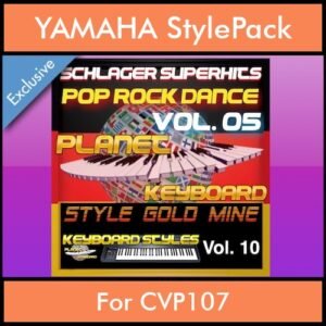 StyleGoldMine By PK Vol. 10  - Dance Pop Rock 5 - 60 Styles / Song Styles for YAMAHA CVP107 in STY format