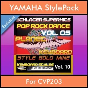 StyleGoldMine By PK Vol. 10  - Dance Pop Rock 5 - 60 Styles / Song Styles for YAMAHA CVP203 in STY format
