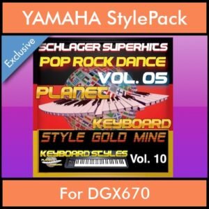 StyleGoldMine By PK Vol. 10  - Dance Pop Rock 5 - 60 Styles / Song Styles for YAMAHA DGX670 in STY format