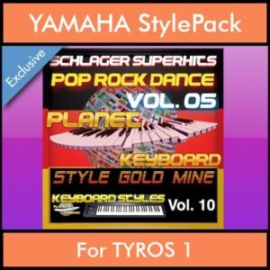 StyleGoldMine By PK Vol. 10  - Dance Pop Rock 5 - 60 Styles / Song Styles for YAMAHA TYROS 1 in STY format