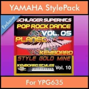 StyleGoldMine By PK Vol. 10  - Dance Pop Rock 5 - 60 Styles / Song Styles for YAMAHA YPG635 in STY format