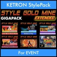 StyleGoldMine By PK Extended GIGAPACK Vol. 1 - Vol. 01 to Vol. 05 and BackToThe80s - 428 Styles / 21 Song Styles for KETRON EVENT in KST format