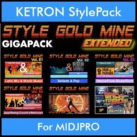 StyleGoldMine By PK Extended GIGAPACK Vol. 1 - Vol. 01 to Vol. 05 and BackToThe80s - 428 Styles / 21 Song Styles for KETRON MIDJPRO in KST format