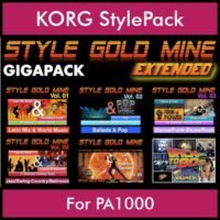 StyleGoldMine By PK Extended GIGAPACK Vol. 1 - Vol. 01 to Vol. 05 and BackToThe80s - 428 Styles / 21 Song Styles for KORG PA1000 in STY format