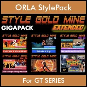 StyleGoldMine By PK Extended GIGAPACK Vol. 1  - Vol. 01 to Vol. 05 and BackToThe80s - 428 Styles / 21 Song Styles for ORLA GT SERIES in STL format