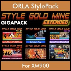 StyleGoldMine By PK Extended GIGAPACK Vol. 1  - Vol. 01 to Vol. 05 and BackToThe80s - 428 Styles / 21 Song Styles for ORLA XM900 in STL format