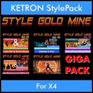 StyleGoldMine By PK GIGAPACK STYLEGOLDMINE Vol. 1  - Vol. 01 to Vol. 05 - 428 Styles for KETRON X4 in PAT format