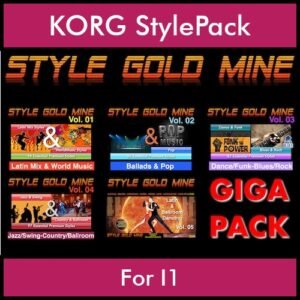 StyleGoldMine By PK GIGAPACK STYLEGOLDMINE Vol. 1  - Vol. 01 to Vol. 05 - 428 Styles for KORG I1 in STY format