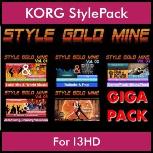 StyleGoldMine By PK GIGAPACK STYLEGOLDMINE Vol. 1  - Vol. 01 to Vol. 05 - 428 Styles for KORG I3HD in STY format