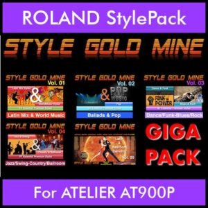 StyleGoldMine By PK GIGAPACK STYLEGOLDMINE Vol. 1  - Vol. 01 to Vol. 05 - 428 Styles for ROLAND ATELIER AT900P in STL format