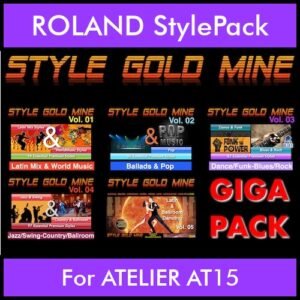 StyleGoldMine By PK GIGAPACK STYLEGOLDMINE Vol. 1  - Vol. 01 to Vol. 05 - 428 Styles for ROLAND ATELIER AT15 in STL format