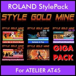 StyleGoldMine By PK GIGAPACK STYLEGOLDMINE Vol. 1  - Vol. 01 to Vol. 05 - 428 Styles for ROLAND ATELIER AT45 in STL format