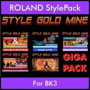 StyleGoldMine By PK GIGAPACK STYLEGOLDMINE Vol. 1  - Vol. 01 to Vol. 05 - 428 Styles for ROLAND BK3 in STL format