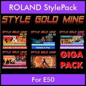 StyleGoldMine By PK GIGAPACK STYLEGOLDMINE Vol. 1  - Vol. 01 to Vol. 05 - 428 Styles for ROLAND E50 in STL format