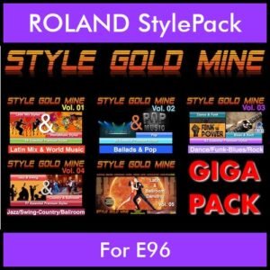 StyleGoldMine By PK GIGAPACK STYLEGOLDMINE Vol. 1  - Vol. 01 to Vol. 05 - 428 Styles for ROLAND E96 in STL format