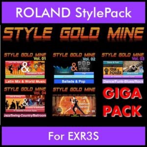 StyleGoldMine By PK GIGAPACK STYLEGOLDMINE Vol. 1  - Vol. 01 to Vol. 05 - 428 Styles for ROLAND EXR3S in STL format