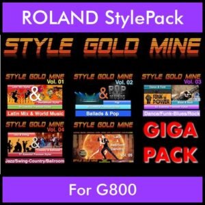 StyleGoldMine By PK GIGAPACK STYLEGOLDMINE Vol. 1  - Vol. 01 to Vol. 05 - 428 Styles for ROLAND G800 in STL format