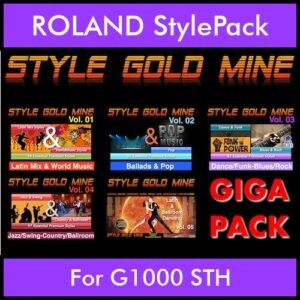 StyleGoldMine By PK GIGAPACK STYLEGOLDMINE Vol. 1  - Vol. 01 to Vol. 05 - 428 Styles for ROLAND G1000 STH in STH format