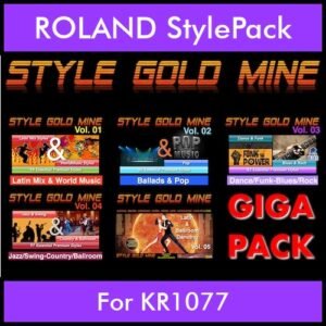 StyleGoldMine By PK GIGAPACK STYLEGOLDMINE Vol. 1  - Vol. 01 to Vol. 05 - 428 Styles for ROLAND KR1077 in STL format