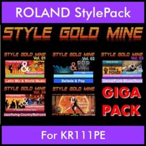 StyleGoldMine By PK GIGAPACK STYLEGOLDMINE Vol. 1  - Vol. 01 to Vol. 05 - 428 Styles for ROLAND KR111PE in STL format