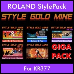 StyleGoldMine By PK GIGAPACK STYLEGOLDMINE Vol. 1  - Vol. 01 to Vol. 05 - 428 Styles for ROLAND KR377 in STL format