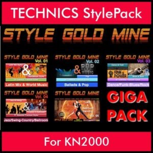 StyleGoldMine By PK GIGAPACK STYLEGOLDMINE Vol. 1  - Vol. 01 to Vol. 05 - 428 Styles for TECHNICS KN2000 in CMP format