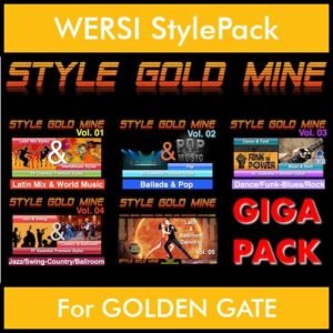 StyleGoldMine By PK GIGAPACK STYLEGOLDMINE Vol. 1  - Vol. 01 to Vol. 05 - 428 Styles for WERSI GOLDEN GATE in STY format