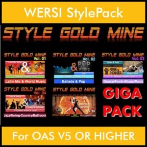 StyleGoldMine By PK GIGAPACK STYLEGOLDMINE Vol. 1  - Vol. 01 to Vol. 05 - 428 Styles for WERSI OAS V5 OR HIGHER in STO format