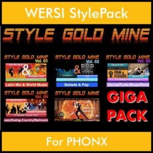 StyleGoldMine By PK GIGAPACK STYLEGOLDMINE Vol. 1  - Vol. 01 to Vol. 05 - 428 Styles for WERSI PHONX in STY format