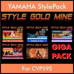 StyleGoldMine By PK GIGAPACK STYLEGOLDMINE Vol. 1  - Vol. 01 to Vol. 05 - 428 Styles for YAMAHA CVP59S in STY format