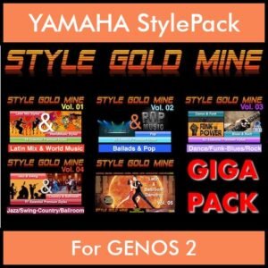 StyleGoldMine By PK GIGAPACK STYLEGOLDMINE Vol. 1  - Vol. 01 to Vol. 05 - 428 Styles for YAMAHA GENOS 2 in STY format