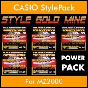 StyleGoldMine By PK POWERPACK STYLEGOLDMINE Vol. 1  - Vol. 06 to Vol. 10 - 300 Styles / Song Styles for CASIO MZ2000 in STL format